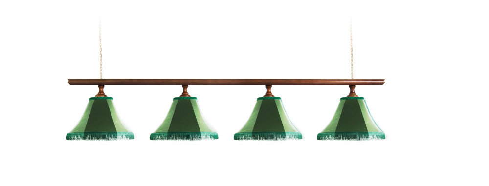 Лампа Классика 2 4пл. ясень (№3,бархат зеленый,бахрома зеленая)